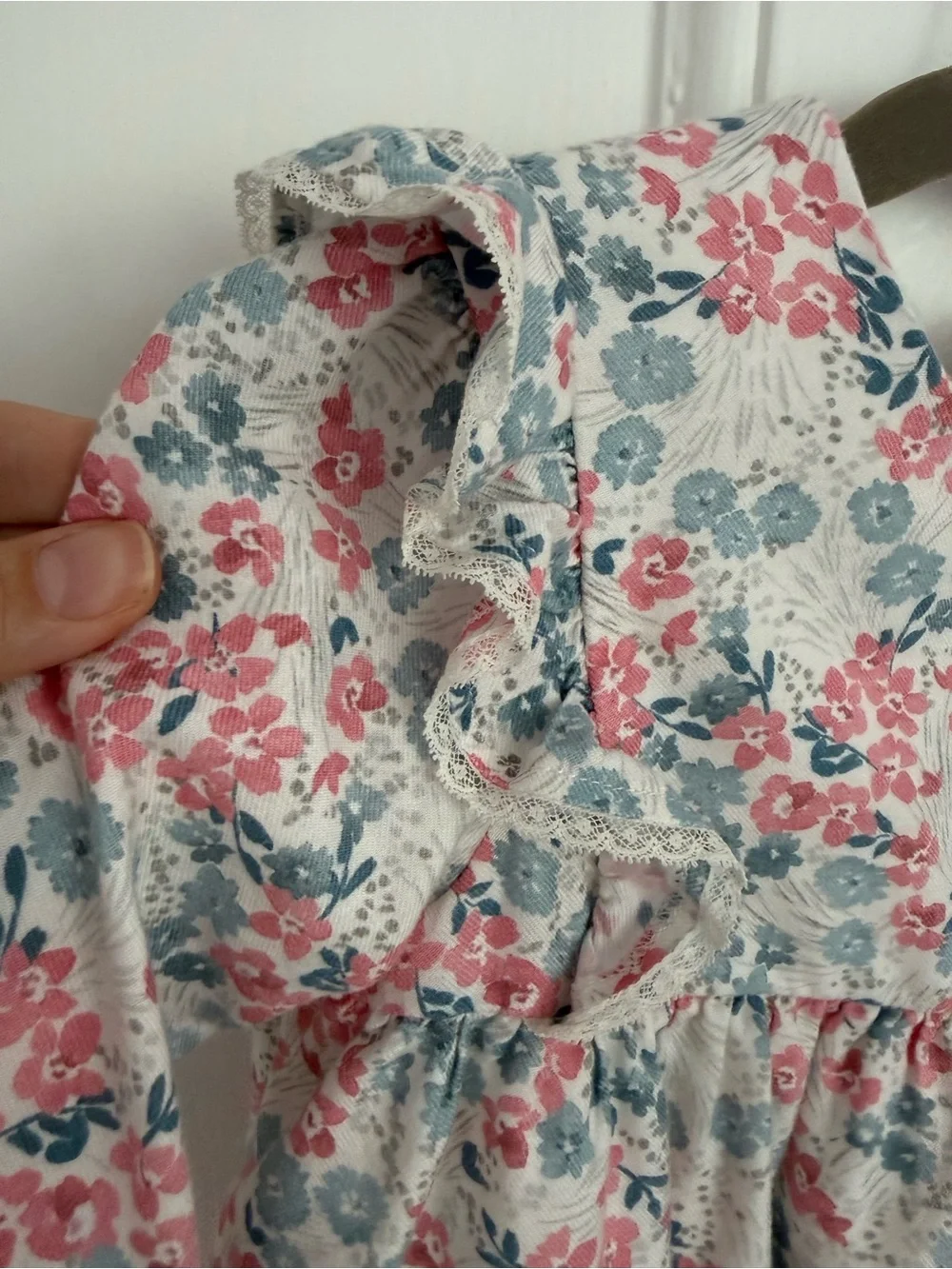 Tartine et Chocolat Floral Ruffle Dress - Pink & Blue